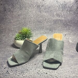 Chic Gray Women's Heeled Mules